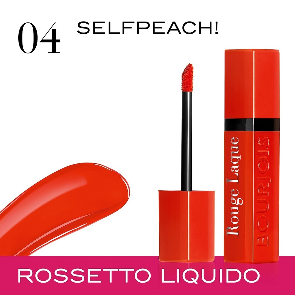 BOURJOIS ROUGE LAQUE LIQUID LIPSTICK, INTENSE COLOUR AND SHINE 04 Selfpeach - Picture 2 of 4